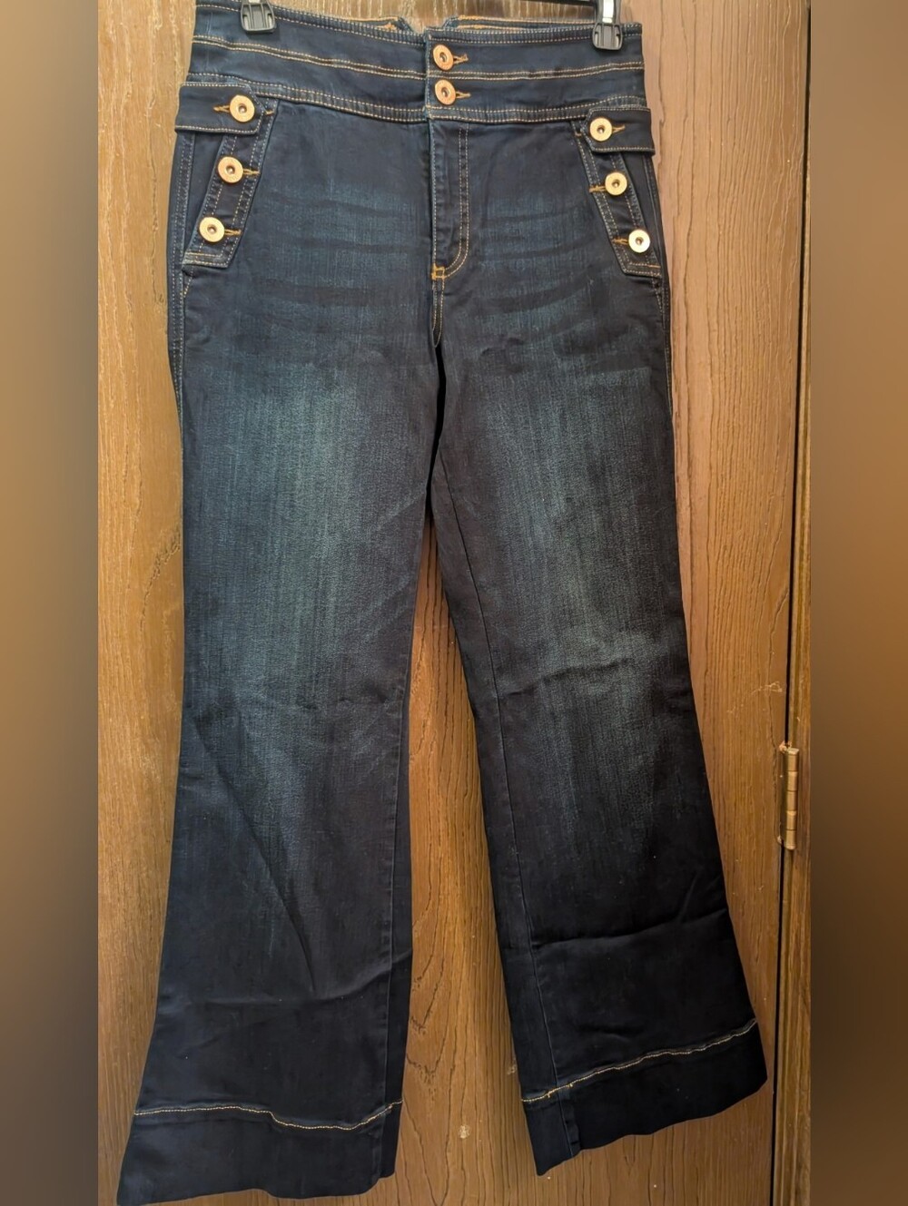 I.N.C. Concepts Denim Flare Leg High Rise Jeans 4/27S NWOT Dark Wash